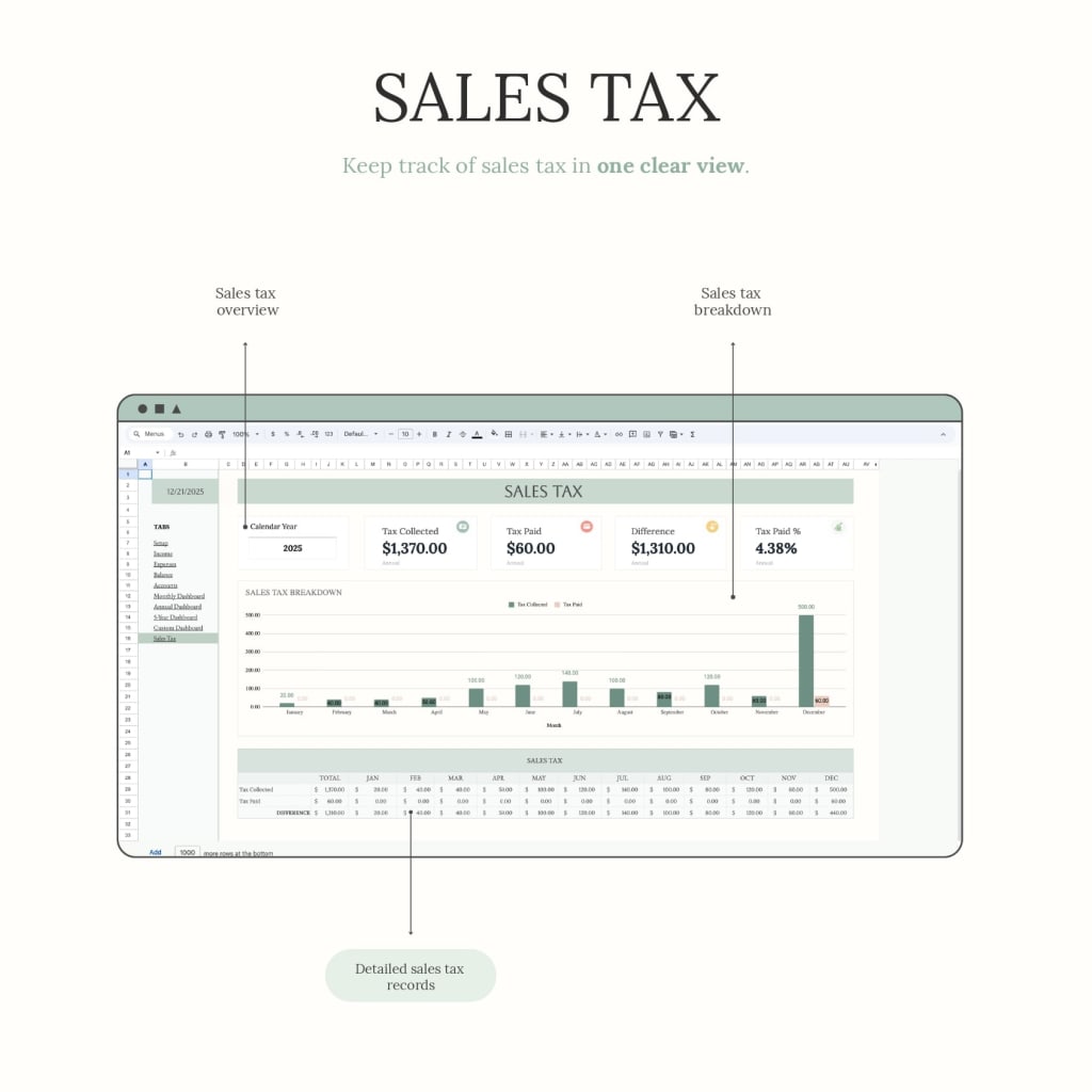 TidySum Easy Bookkeeping Planner