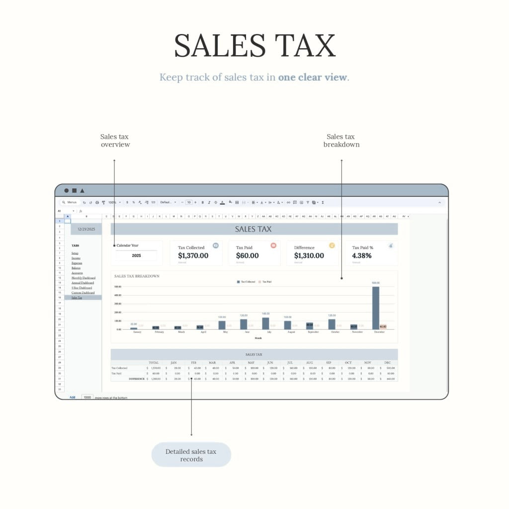 TidySum Easy Bookkeeping Planner